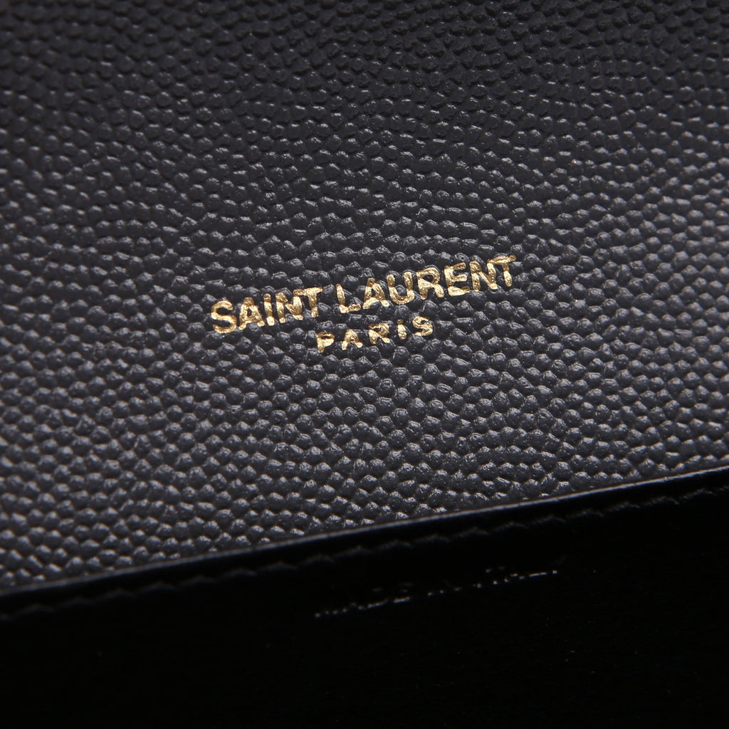 SAINT LAURENT Uptown Chain Wallet Grain Grey