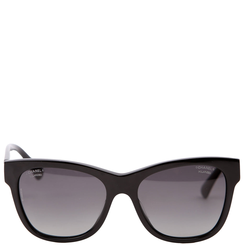 5380-A CC Square Acetate Sunglasses Black