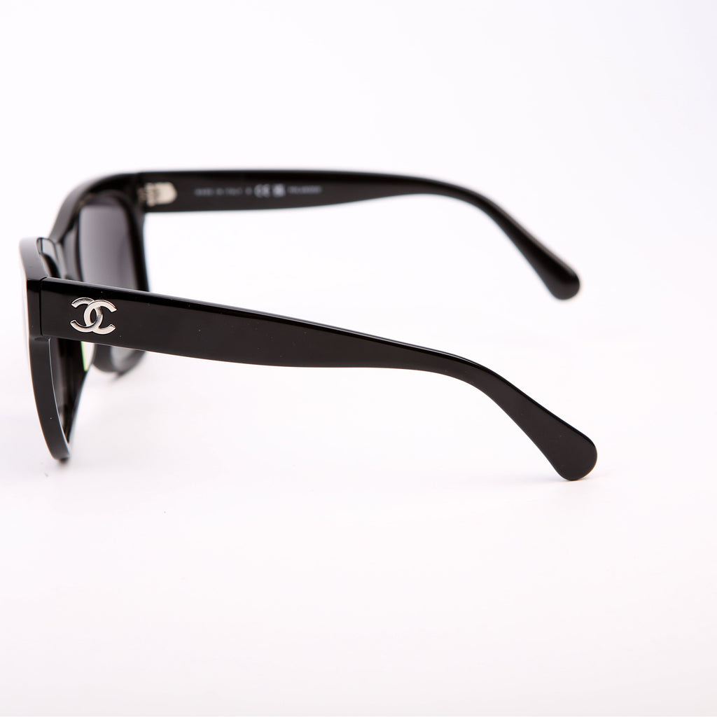 5380-A CC Square Acetate Sunglasses Black