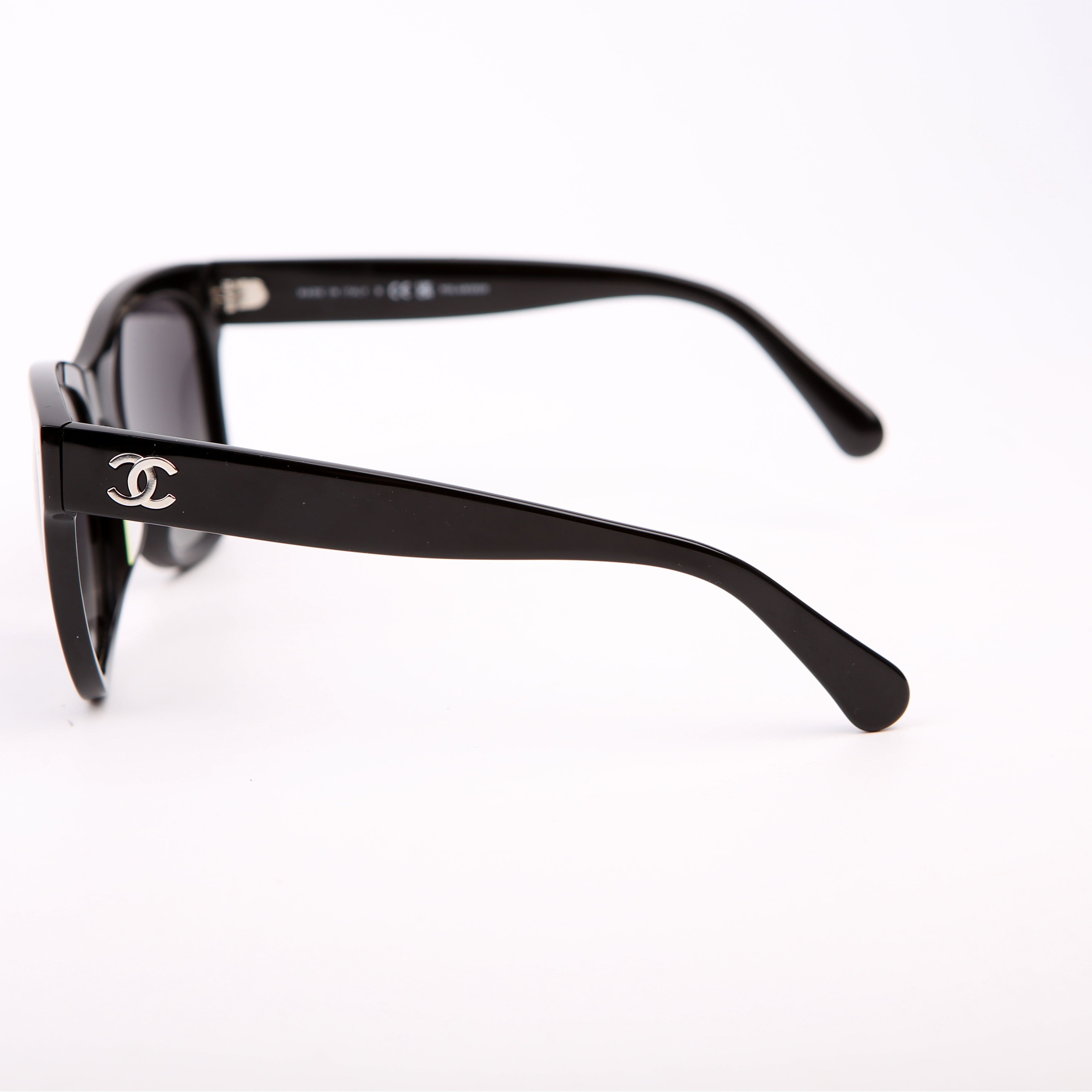 5380-A CC Square Acetate Sunglasses Black