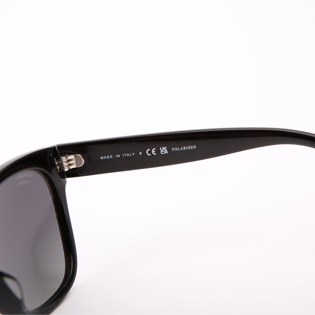 5380-A CC Square Acetate Sunglasses Black