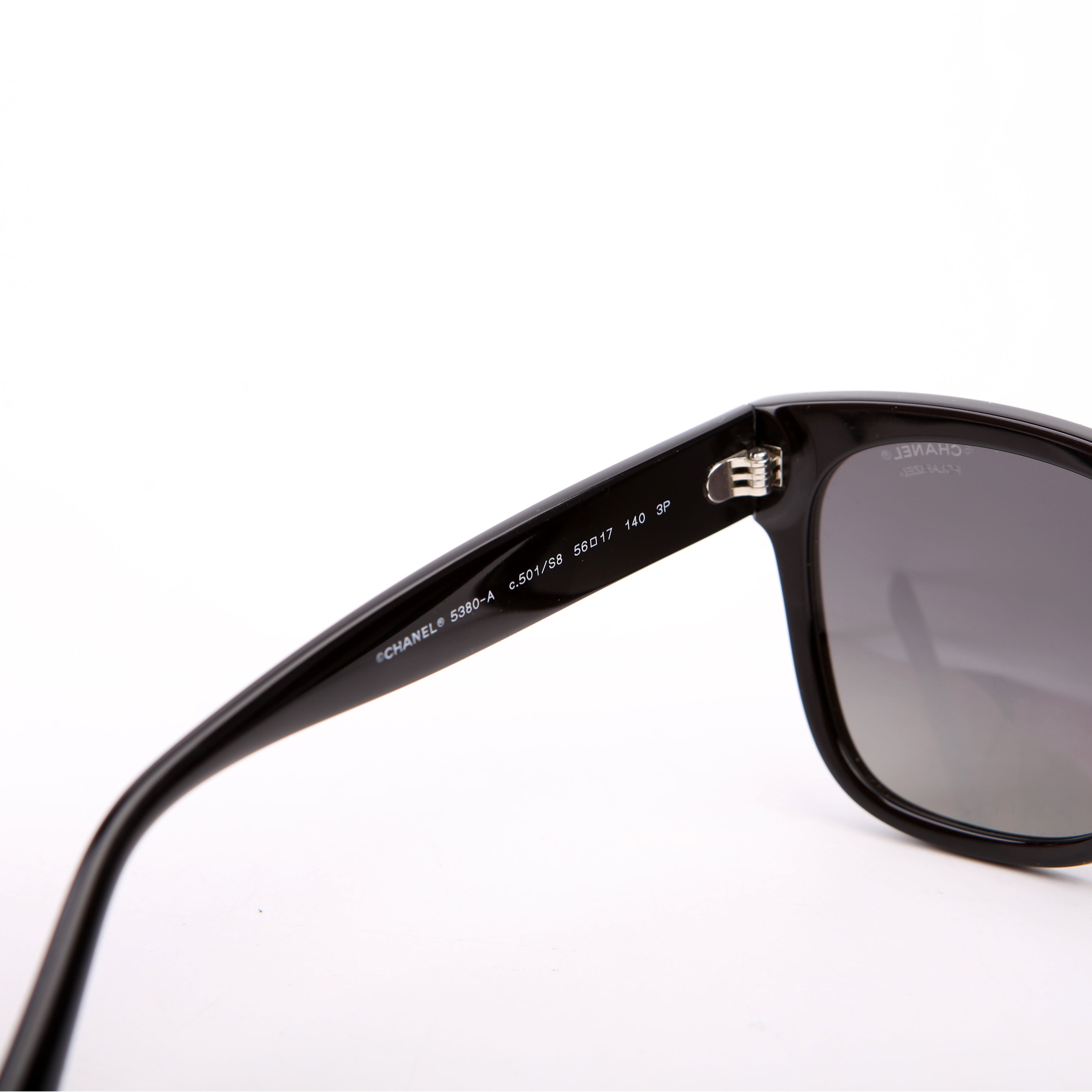 5380-A CC Square Acetate Sunglasses Black