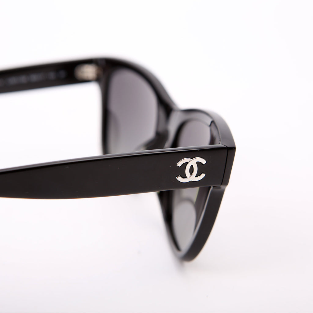 5380-A CC Square Acetate Sunglasses Black