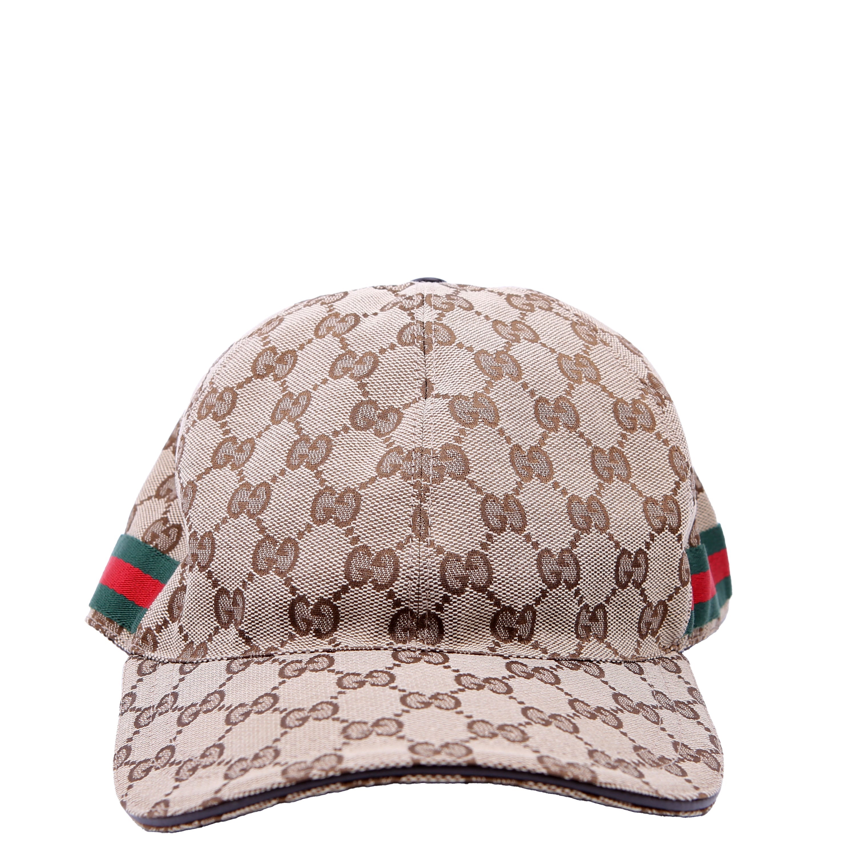 Gucci 200035 GG Canvas Web Cap Size Medium Brown