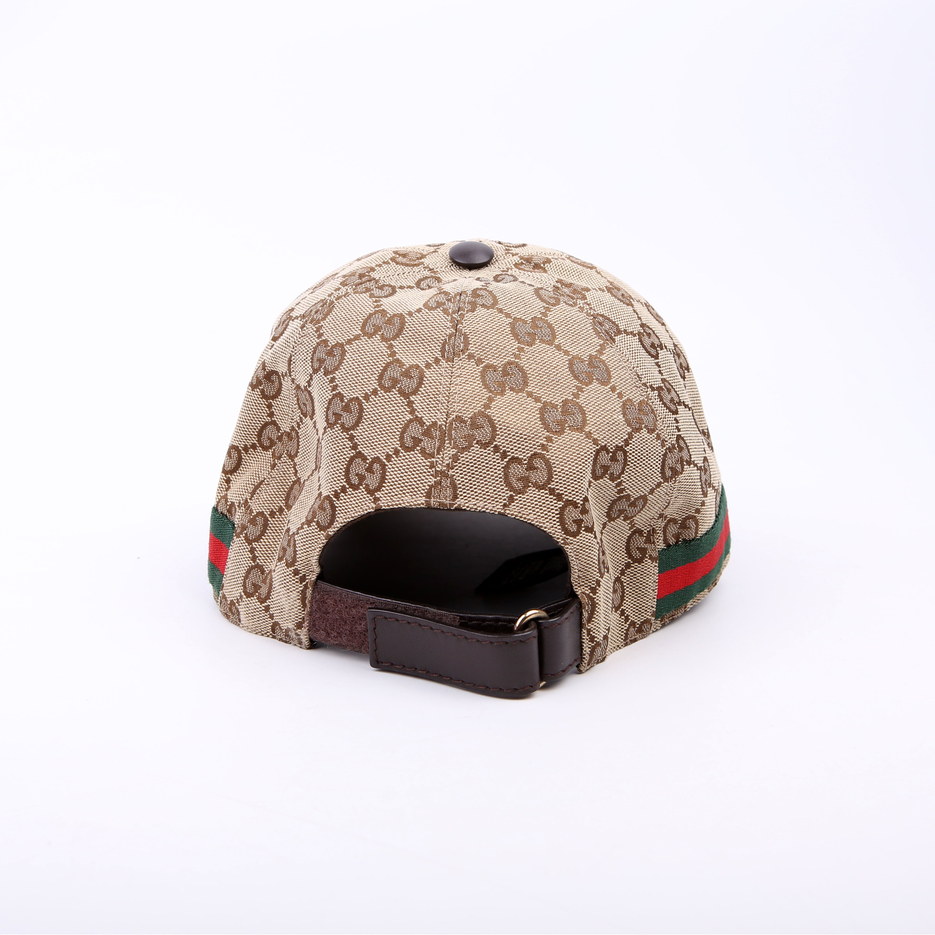 Gucci 200035 GG Canvas Web Cap Size Medium Brown