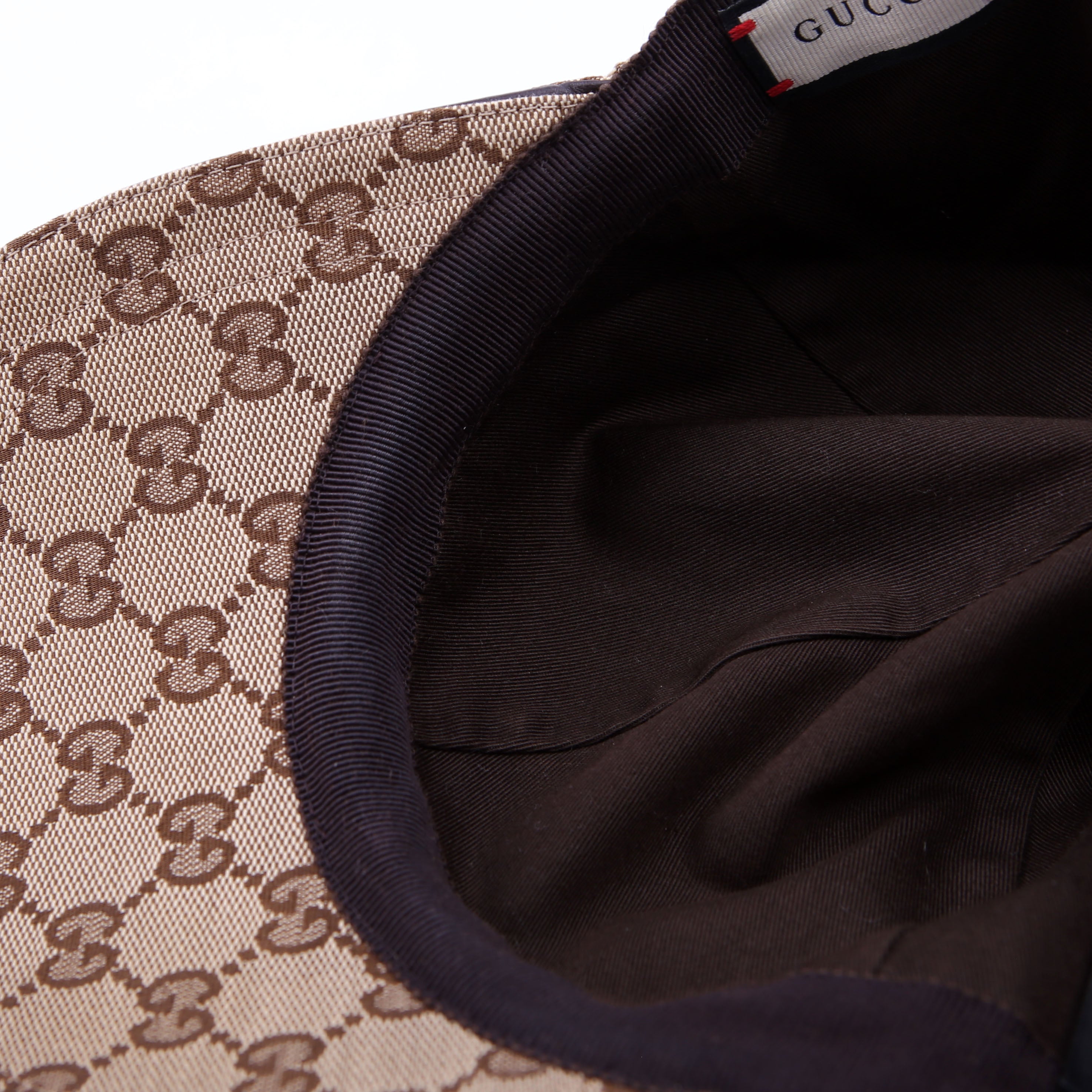 Gucci 200035 GG Canvas Web Cap Size Medium Brown