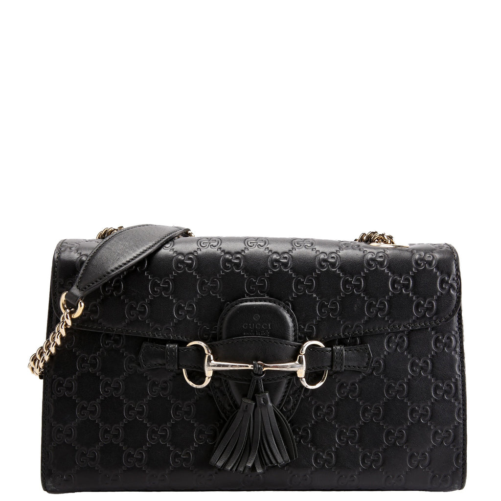 295402 Emily Guccissima Medium Black