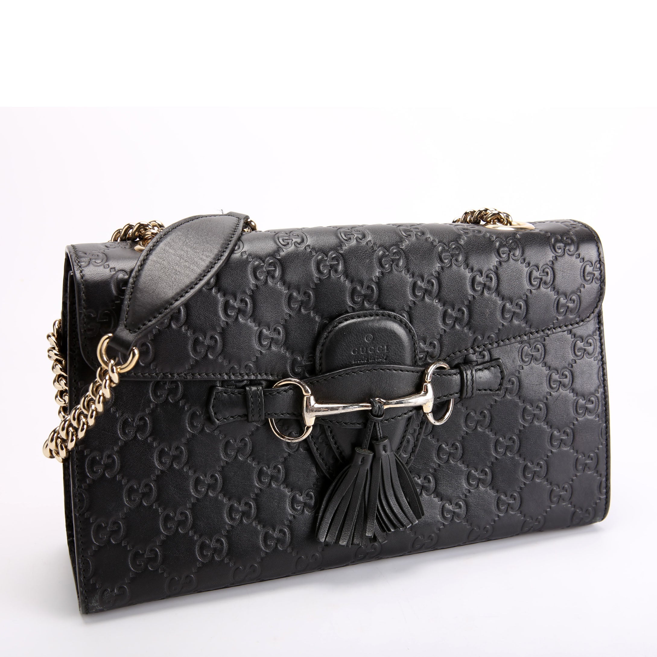 295402 Emily Guccissima Medium Black