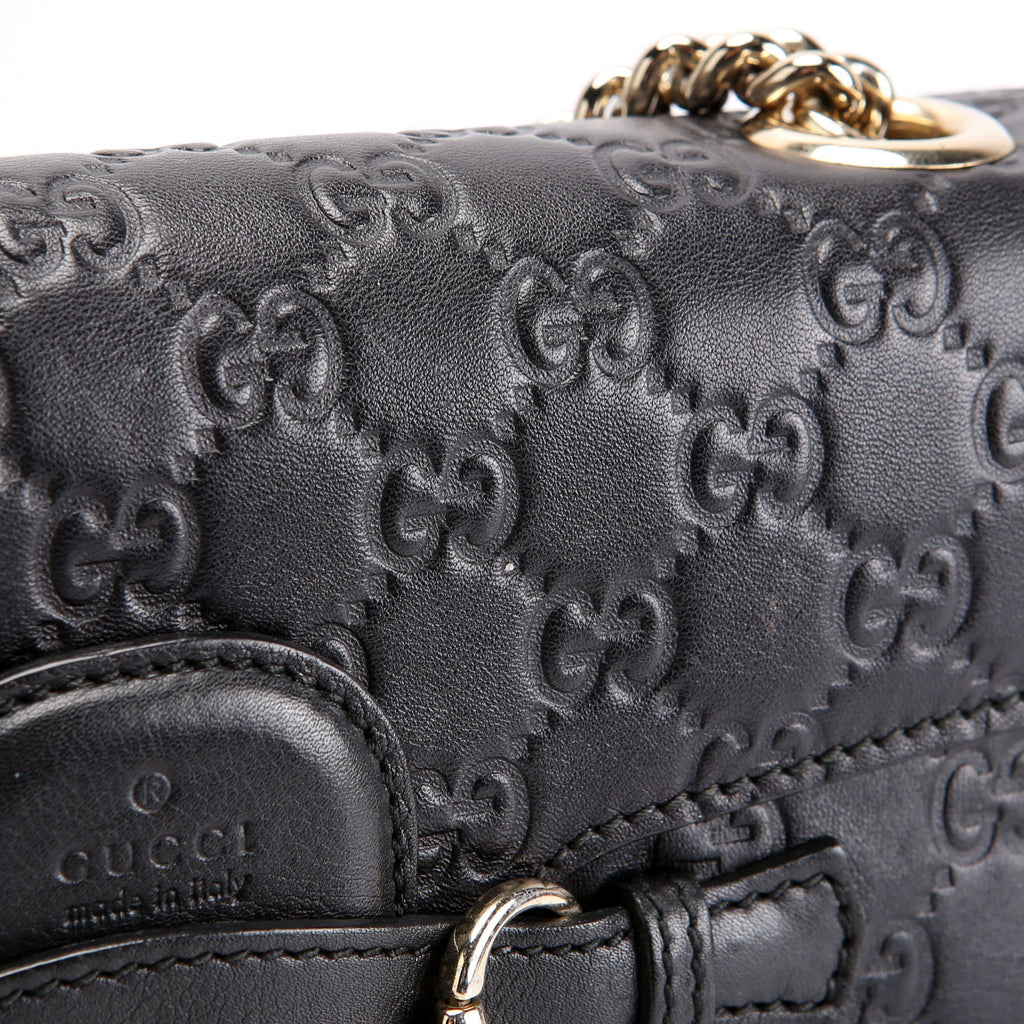 295402 Emily Guccissima Medium Black