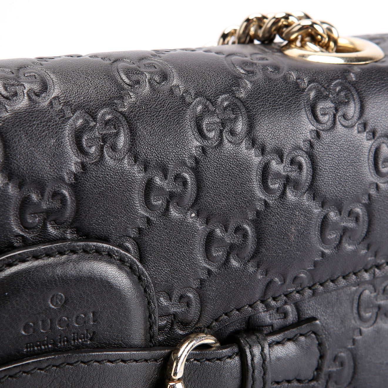 295402 Emily Guccissima Medium Black
