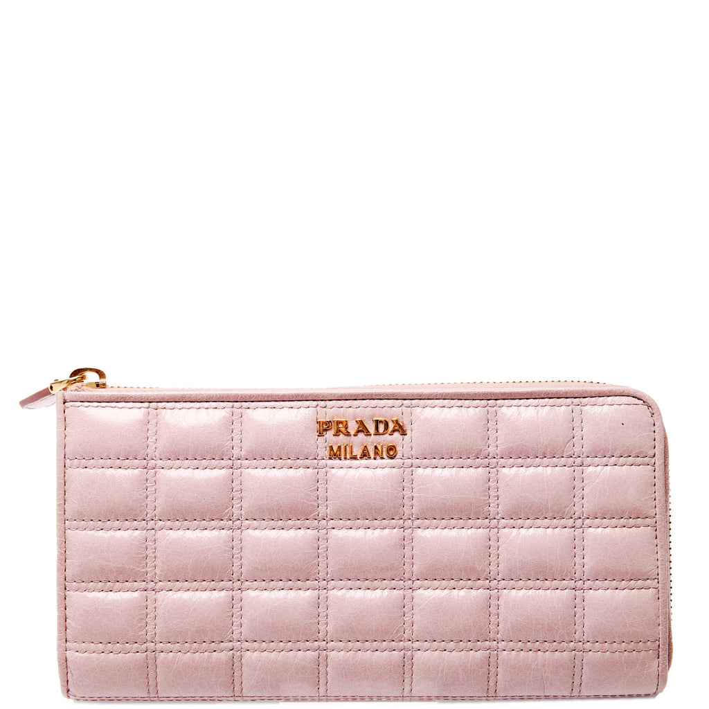 1M1132 Vitello Shine Zip Around Wallet Taupe