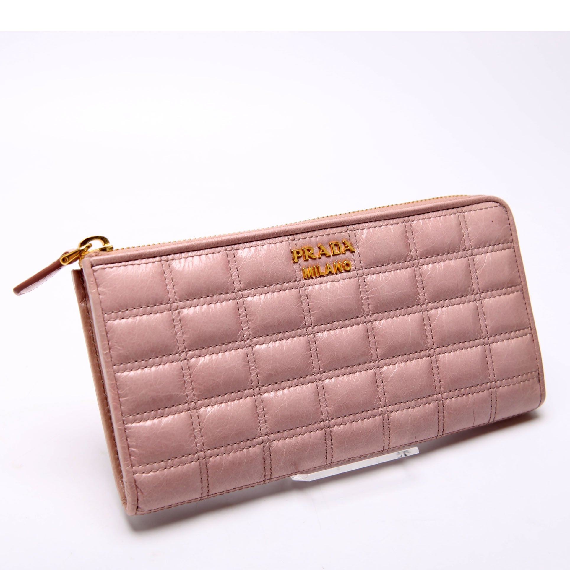 1M1132 Vitello Shine Zip Around Wallet Taupe