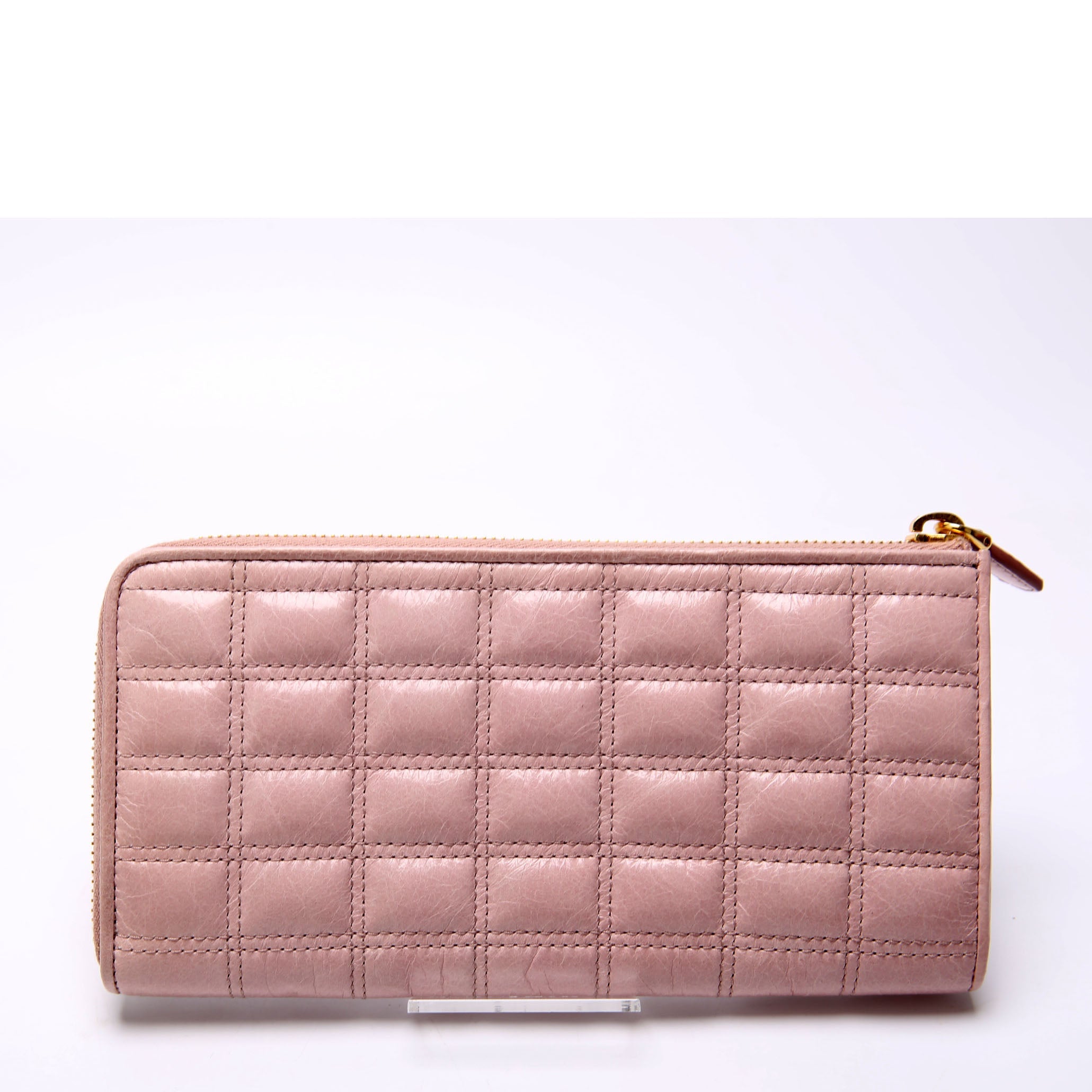 1M1132 Vitello Shine Zip Around Wallet Taupe