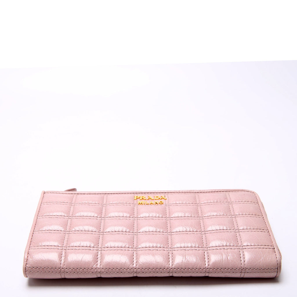 1M1132 Vitello Shine Zip Around Wallet Taupe