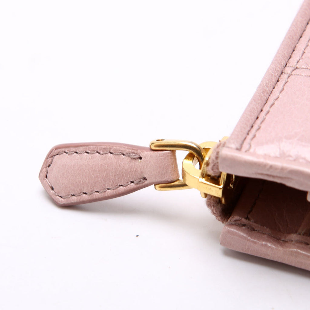 1M1132 Vitello Shine Zip Around Wallet Taupe