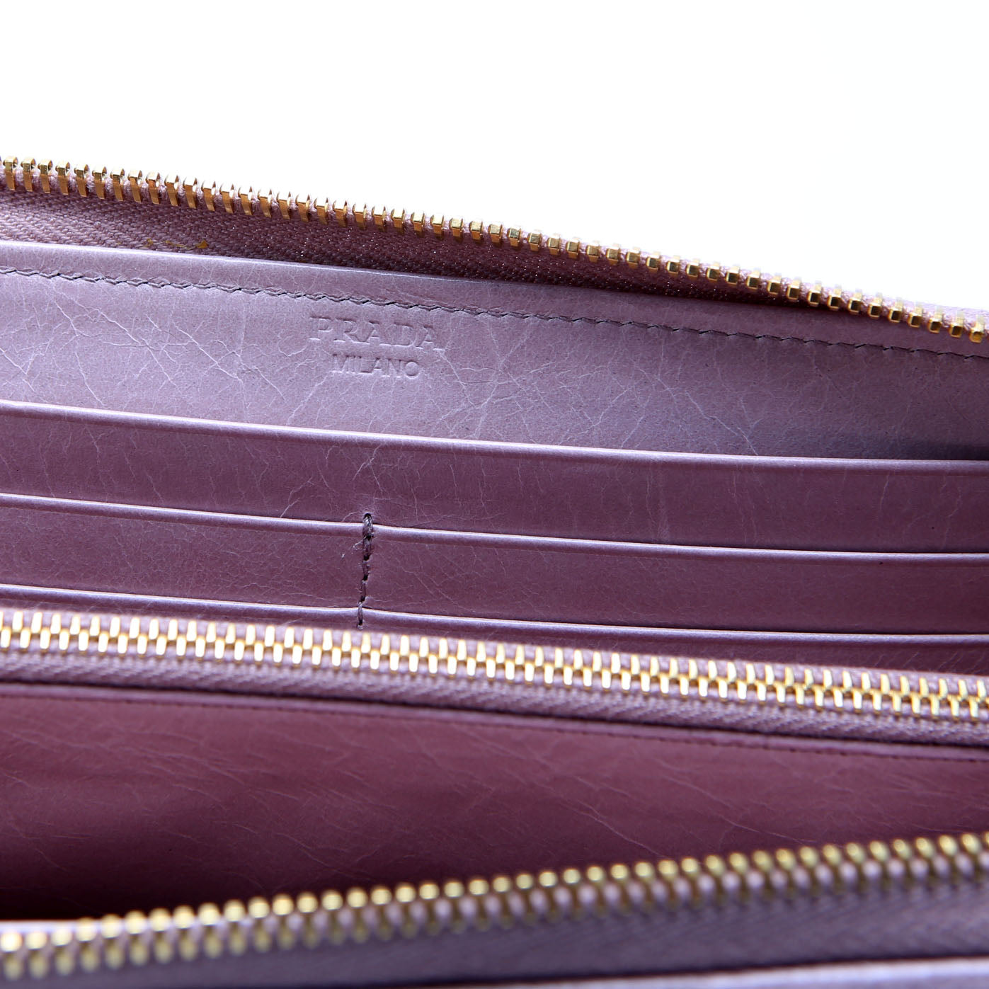 1M1132 Vitello Shine Zip Around Wallet Taupe