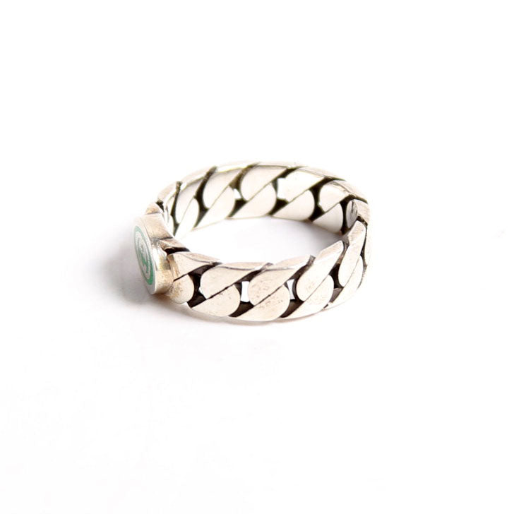 Interlocking G Enamel Link Ring 925 Size 9