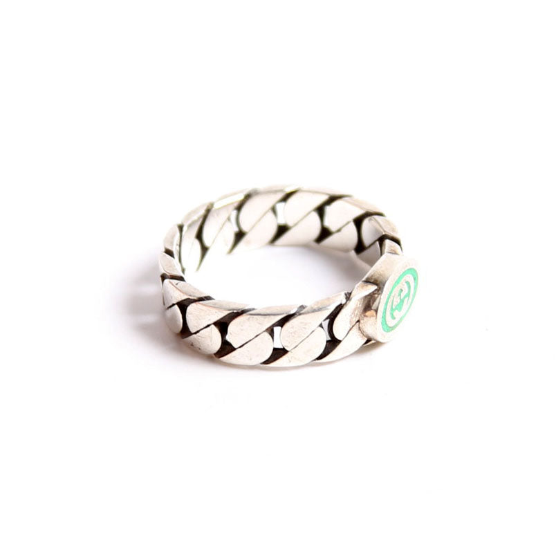 Interlocking G Enamel Link Ring 925 Size 9