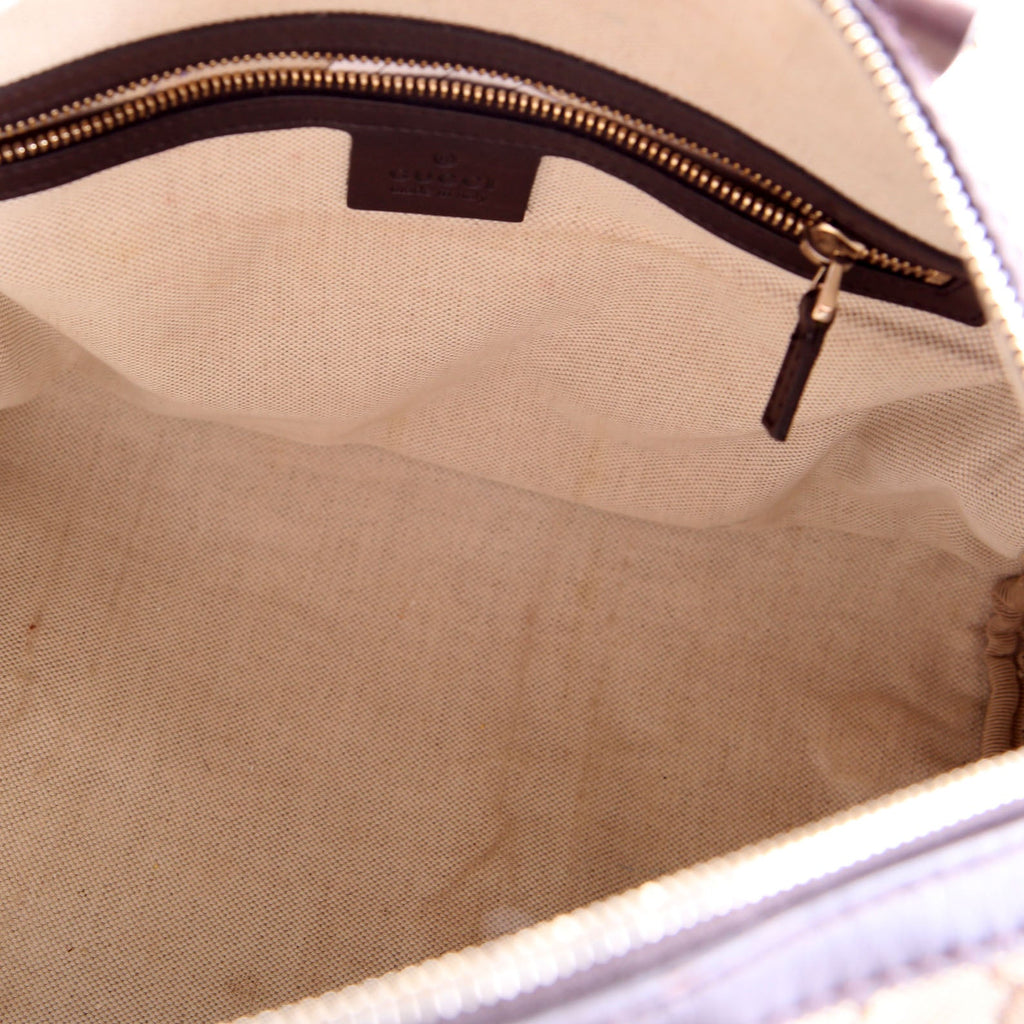 247205 Boston Bag Canvas Brown/Beige/Red/Green