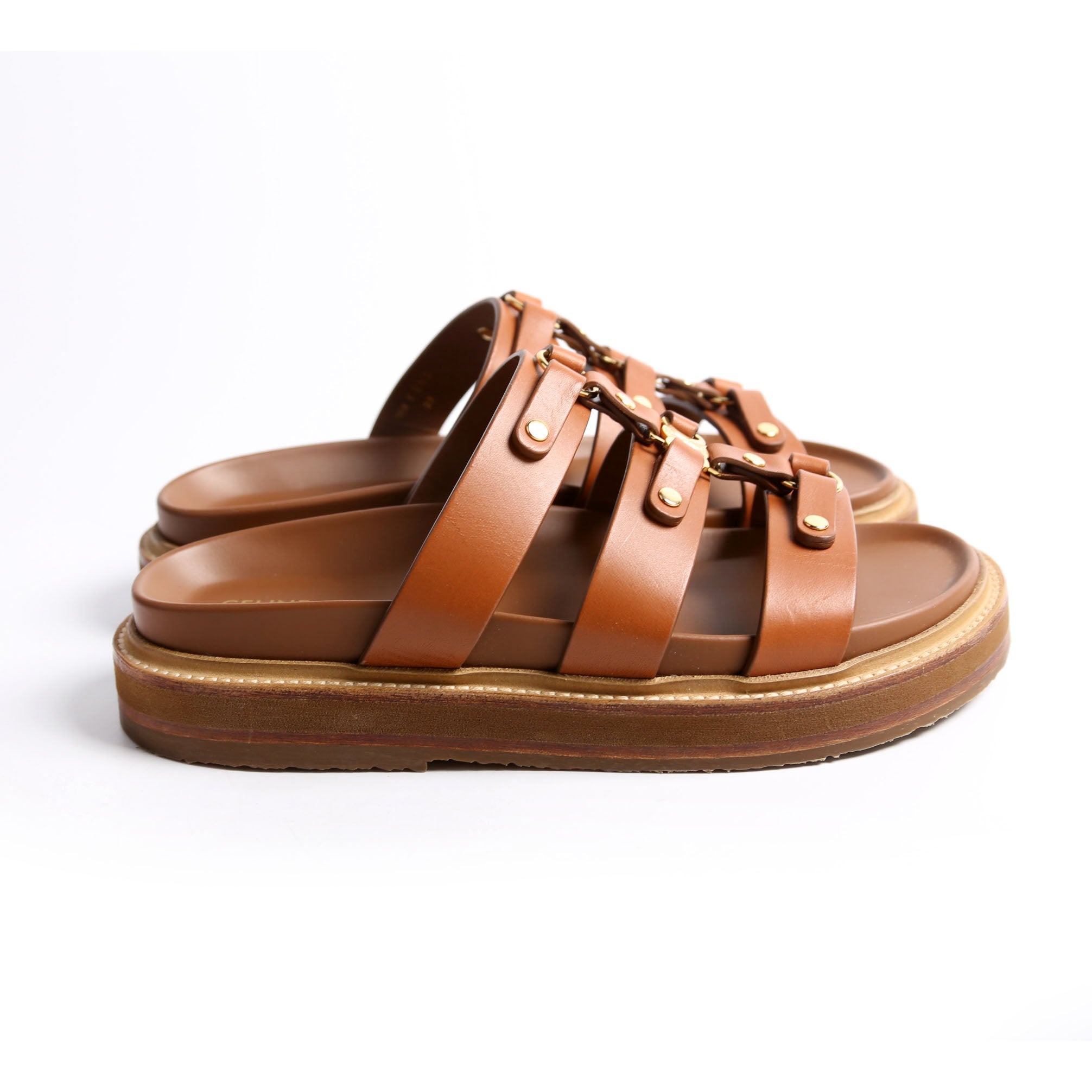 Tippi Slides Calfskin Size 37 Brown