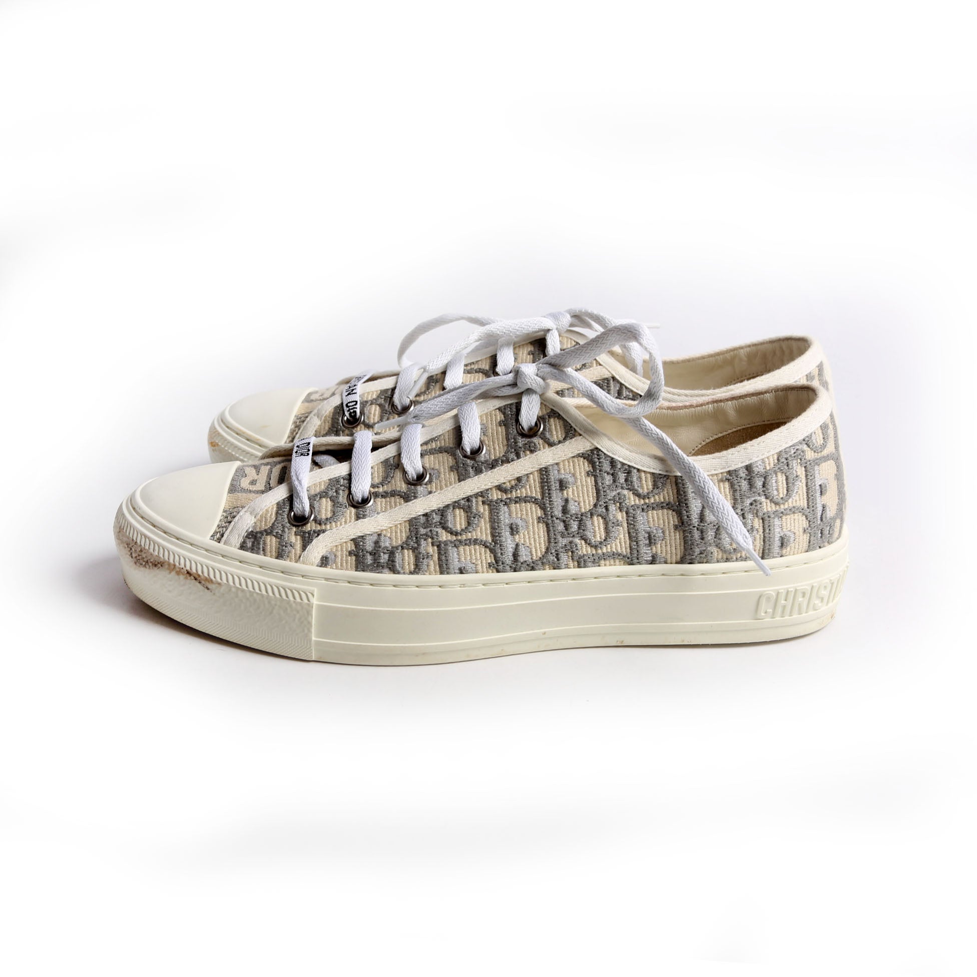 Walk'N'Dior Sneakers Size 39.5 White/Grey