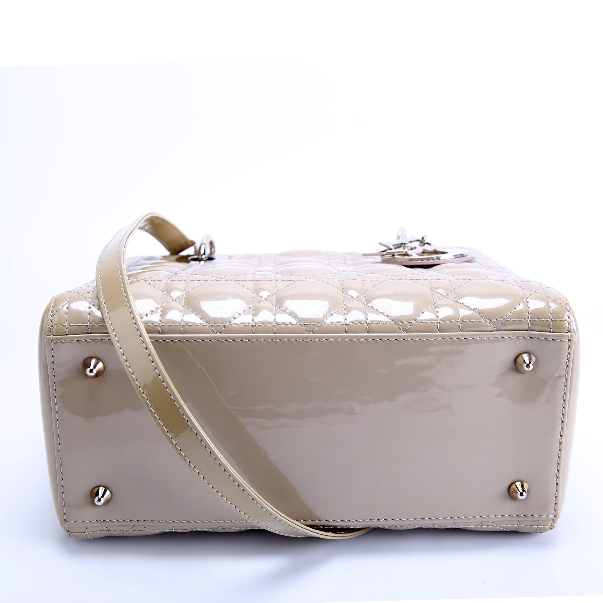 Lady Dior Medium Patent Taupe