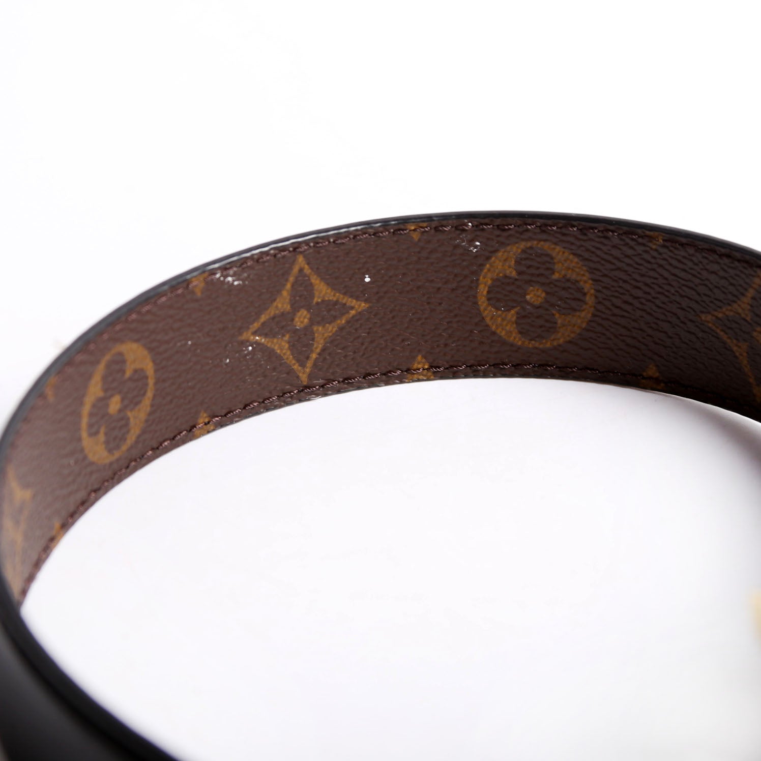 Pretty LV 30MM Reversible Leather/Monogram Belt Size 85/34 Black/Brown
