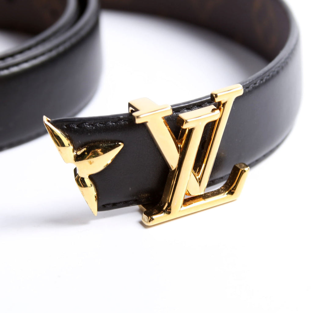 Pretty LV 30MM Reversible Leather/Monogram Belt Size 85/34 Black/Brown