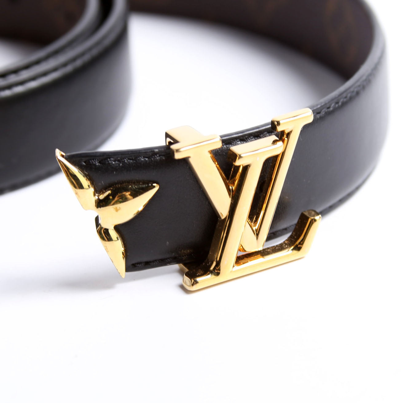 Pretty LV 30MM Reversible Leather/Monogram Belt Size 85/34 Black/Brown