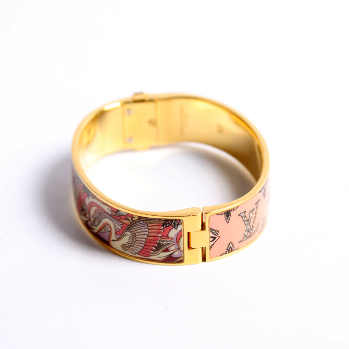 LV Confidential Bangle Bracelet Size M Gold/Pink