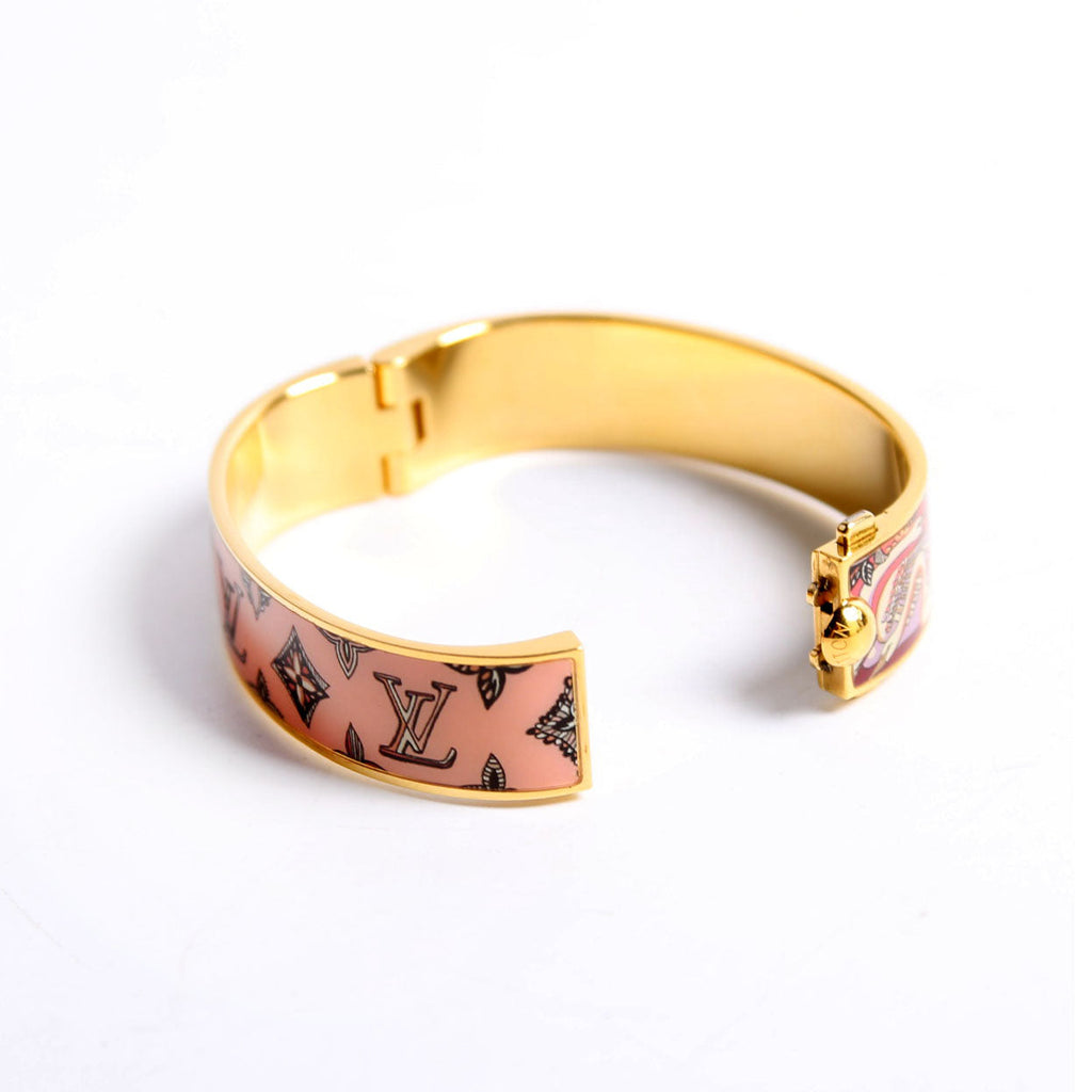 LV Confidential Bangle Bracelet Size M Gold/Pink