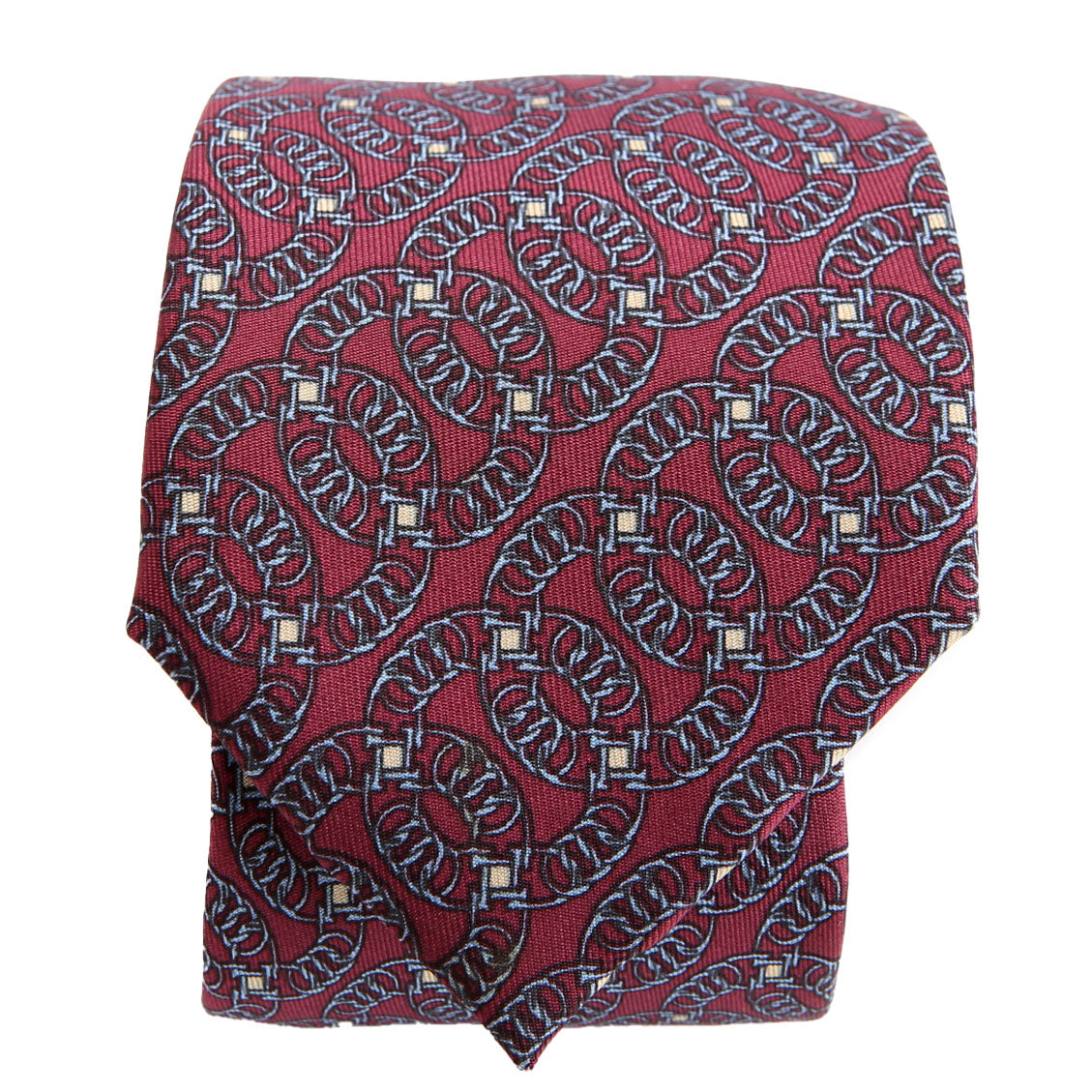 Printed Silk Tie Purple/Blue