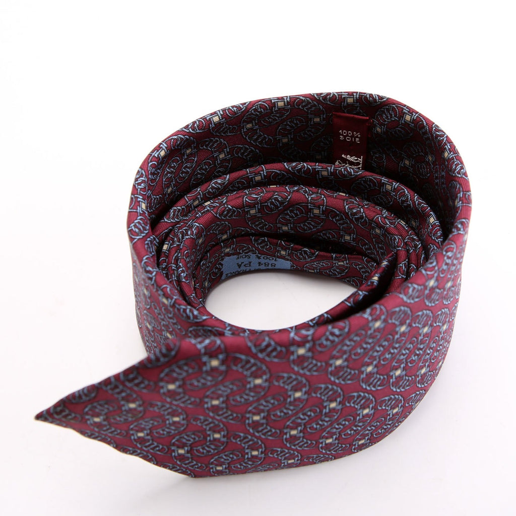 Printed Silk Tie Purple/Blue