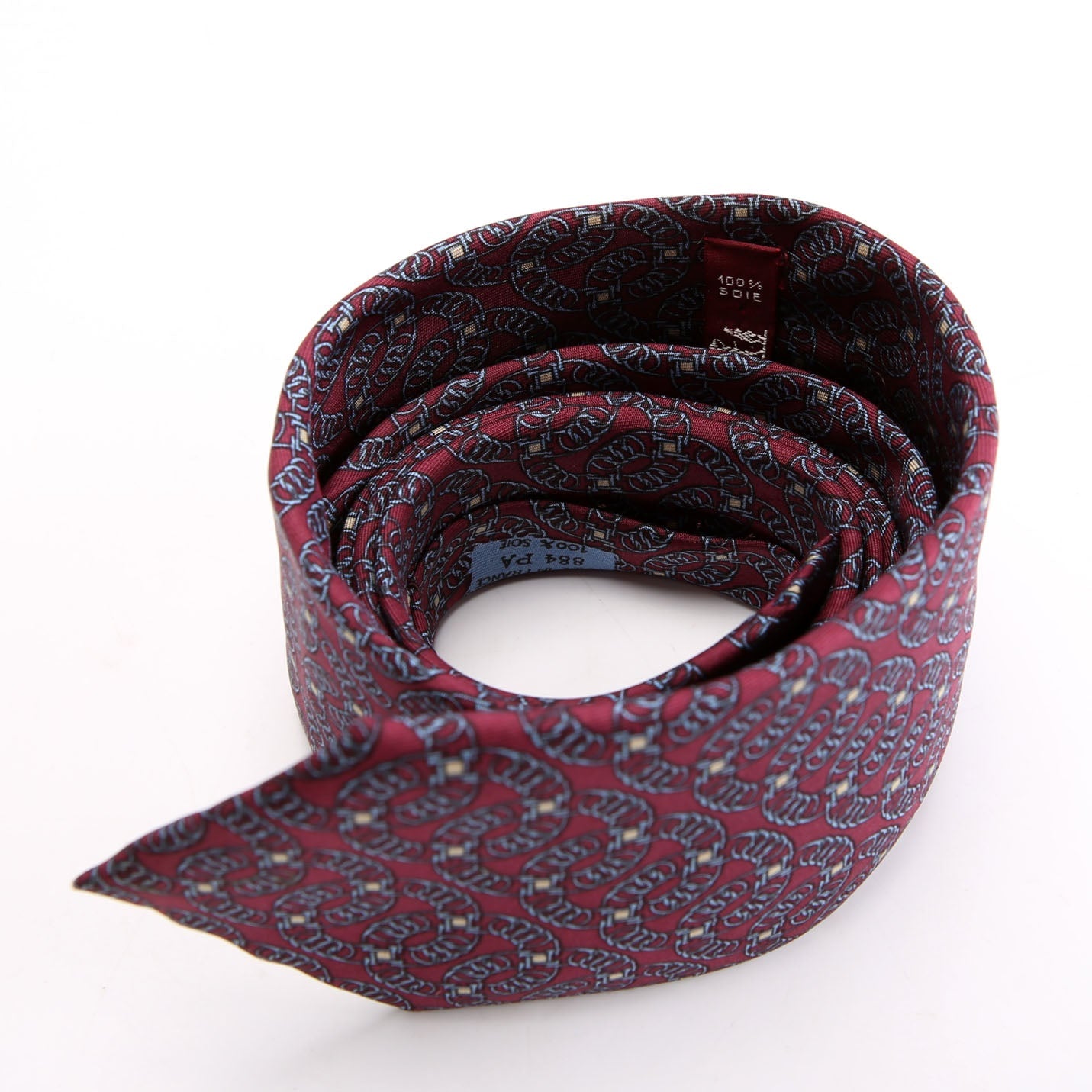 Printed Silk Tie Purple/Blue