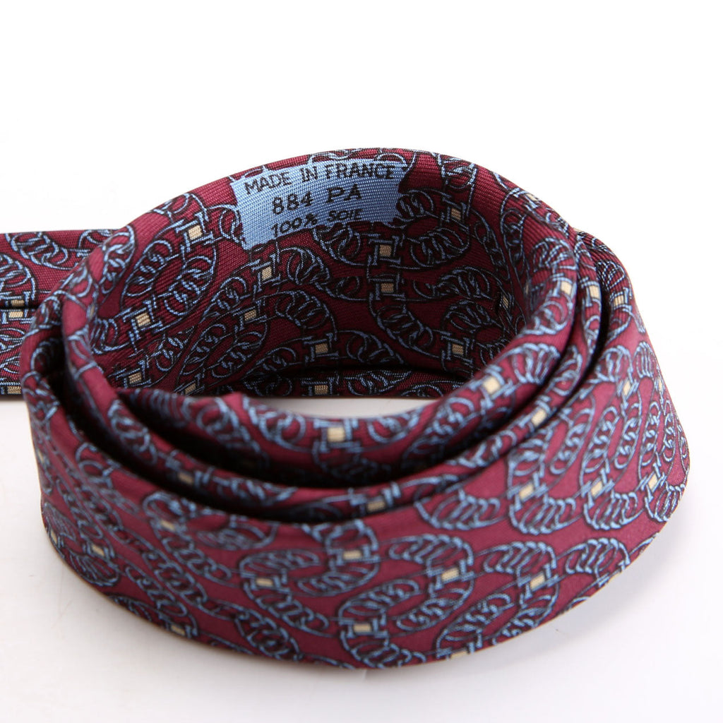 Printed Silk Tie Purple/Blue