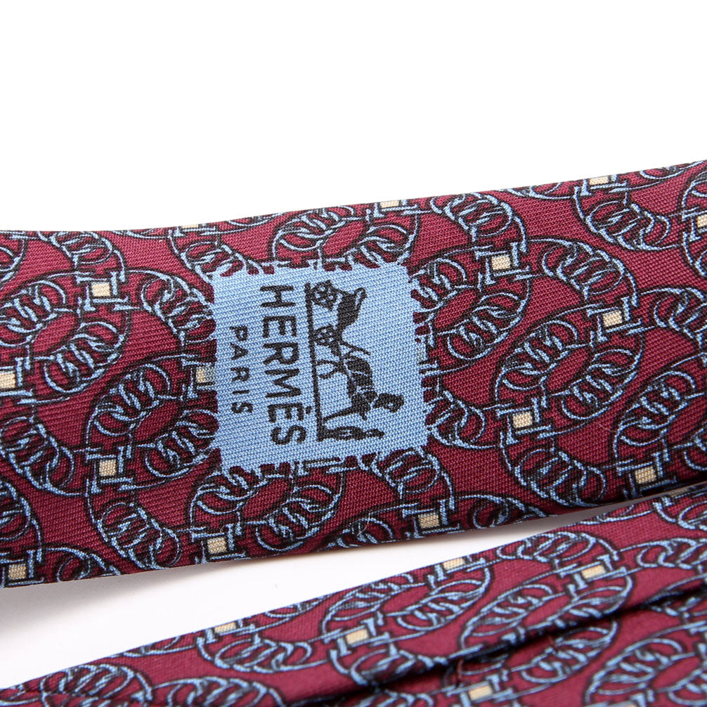 Printed Silk Tie Purple/Blue