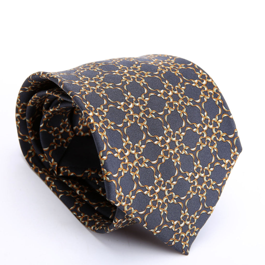 Printed Silk Tie Navy/Multicolor