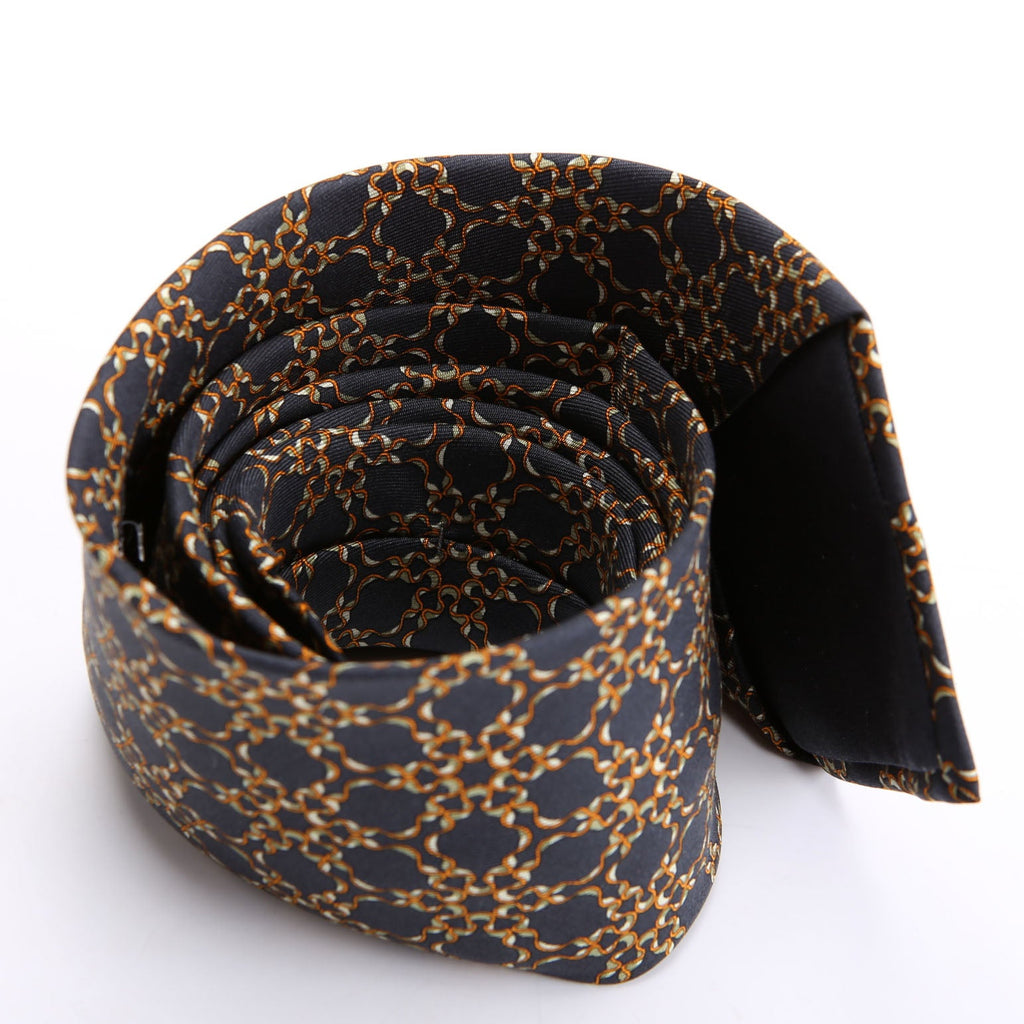 Printed Silk Tie Navy/Multicolor