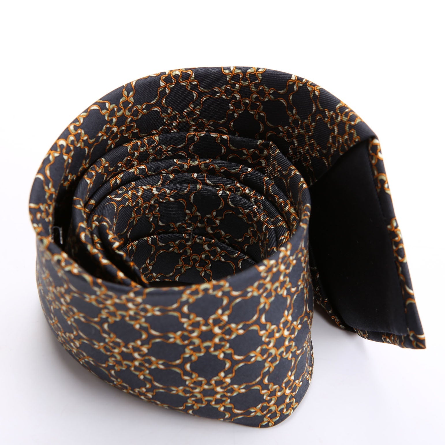 Printed Silk Tie Navy/Multicolor