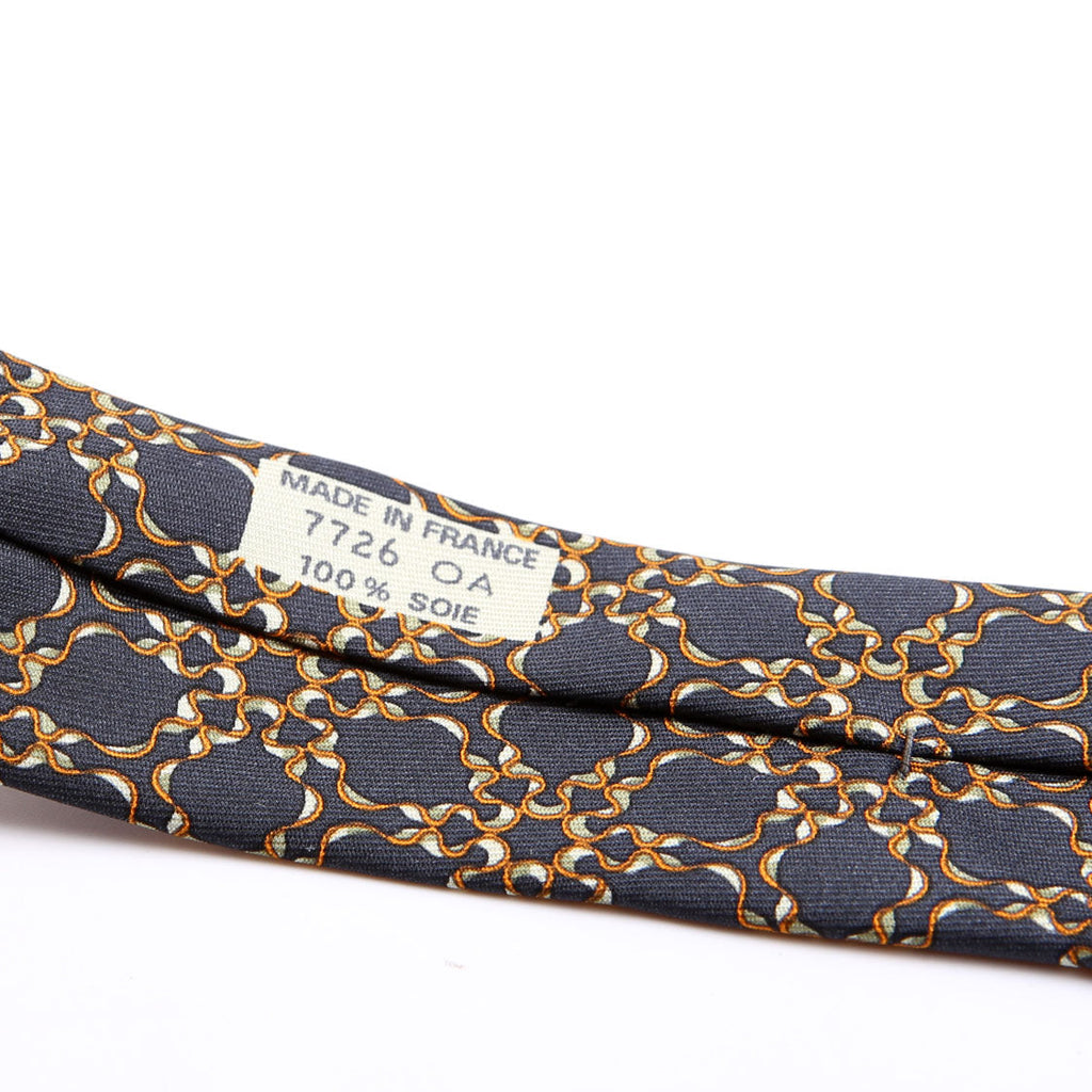 Printed Silk Tie Navy/Multicolor