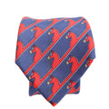 Printed Silk Horse Tie Navy/Red
