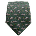 Printed Silk Turtle Tie Green