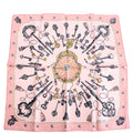 Shawls Keys Les Cles Silk Square Scarf Pink/Multicolor