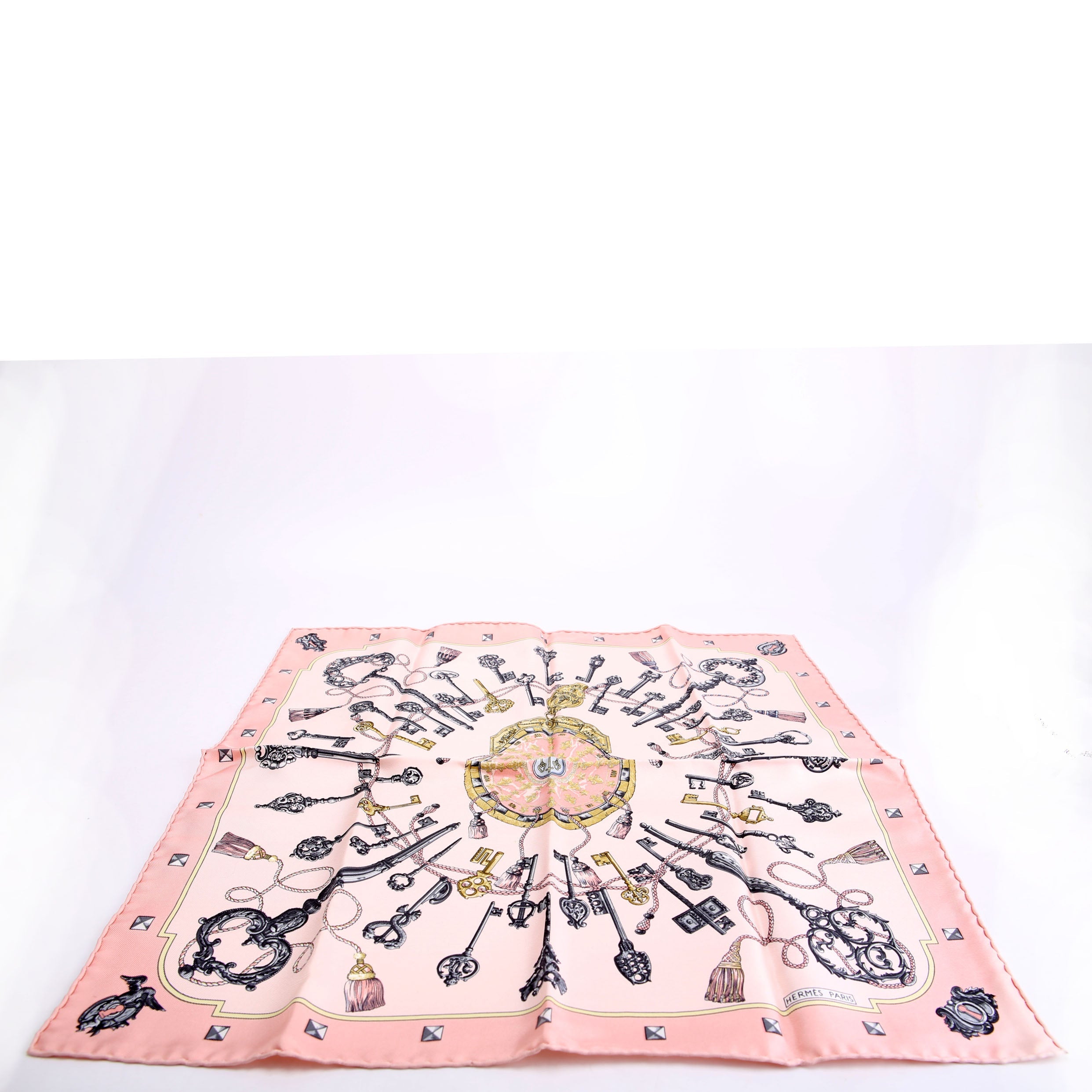 Shawls Keys Les Cles Silk Square Scarf Pink/Multicolor