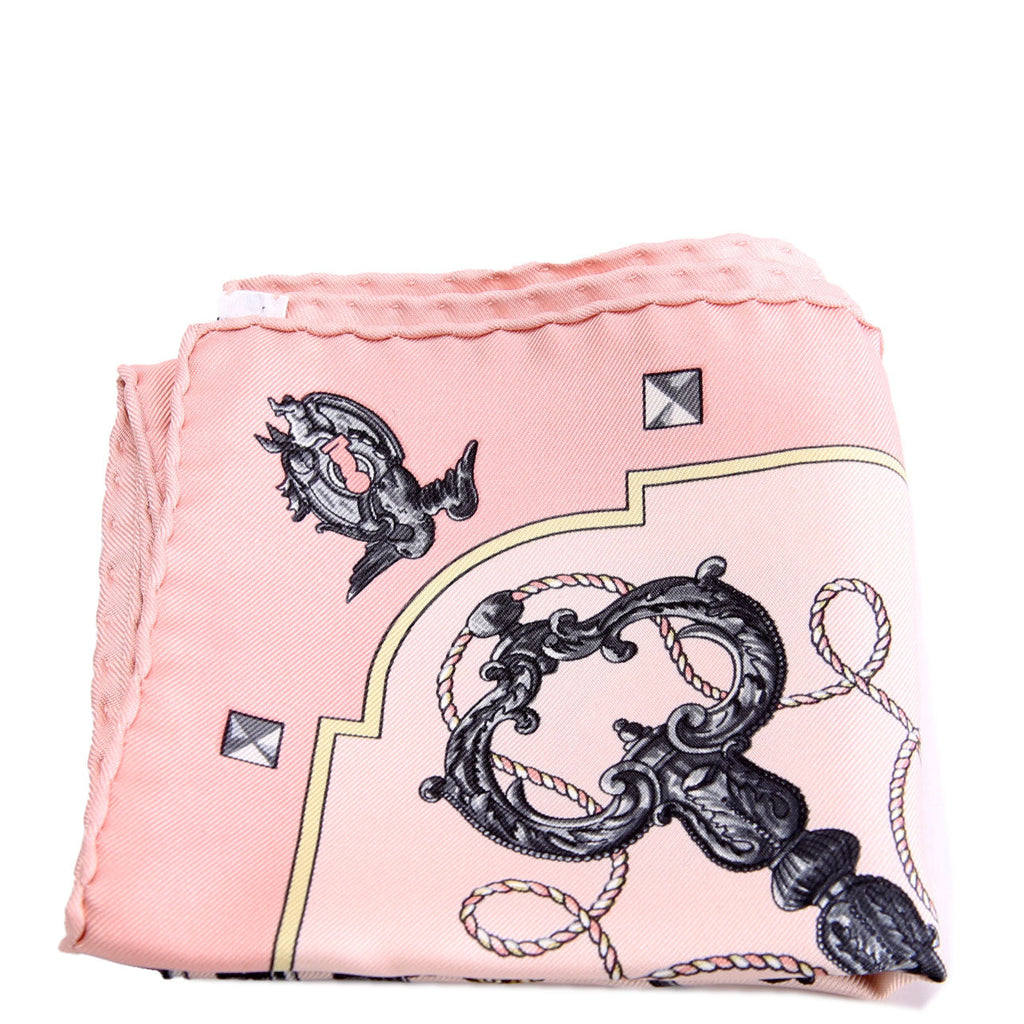 Shawls Keys Les Cles Silk Square Scarf Pink/Multicolor