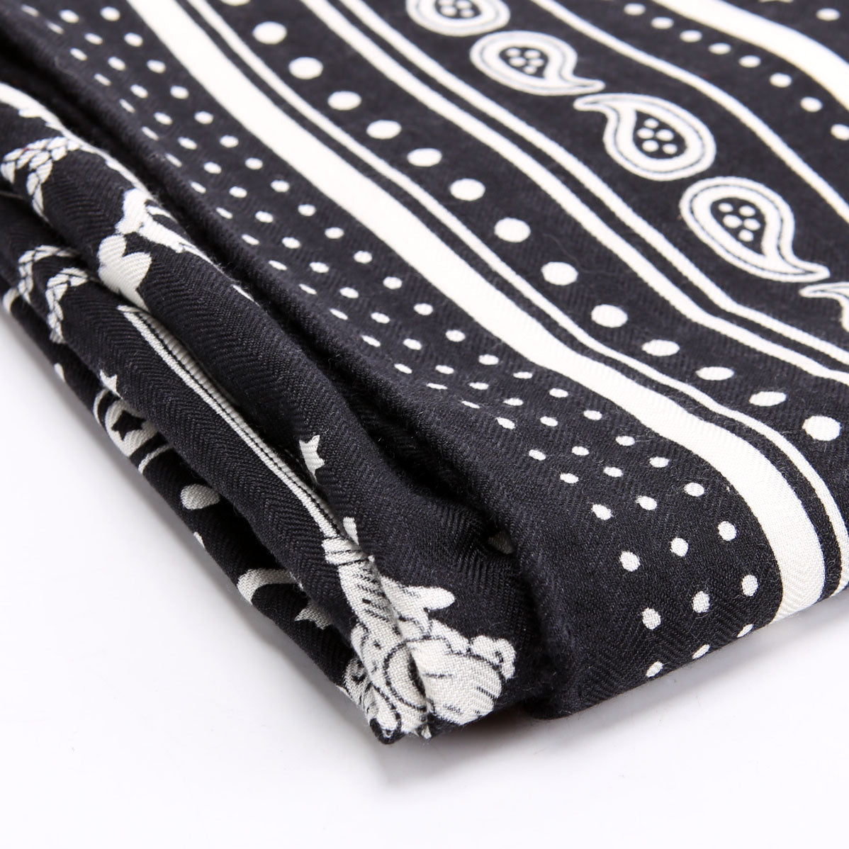 Les Cles Bandana Cashmere 140 Scarf Black/White