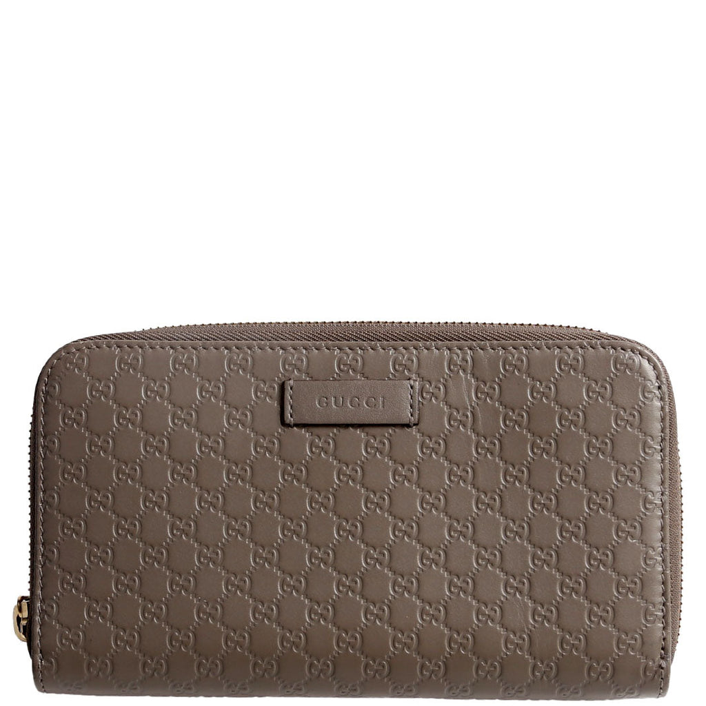 Gucci 449391 Micro Guccissima Zip Around Wallet Gray