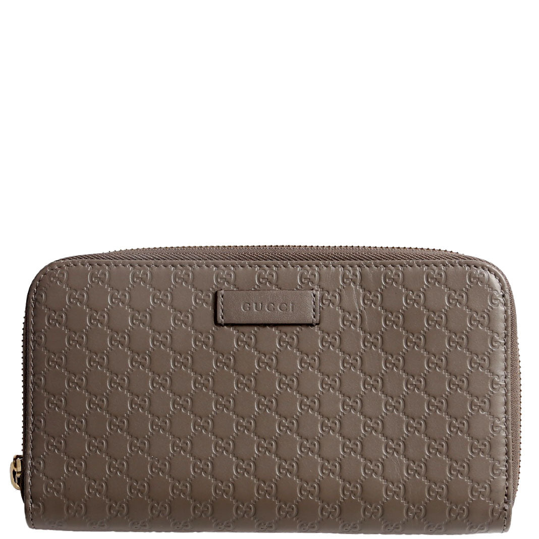 Gucci 449391 Micro Guccissima Zip Around Wallet Gray