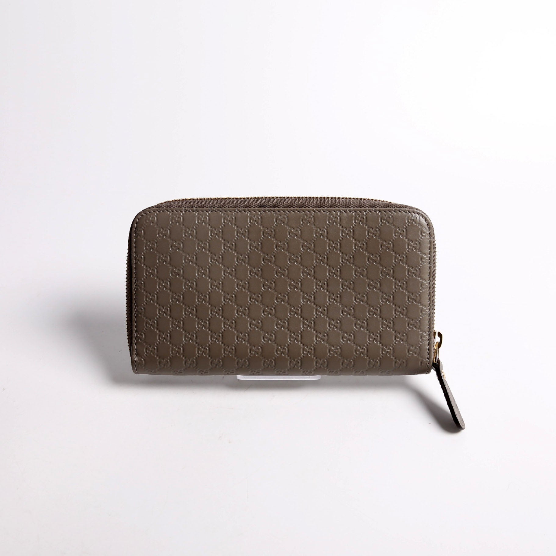 Gucci 449391 Micro Guccissima Zip Around Wallet Gray