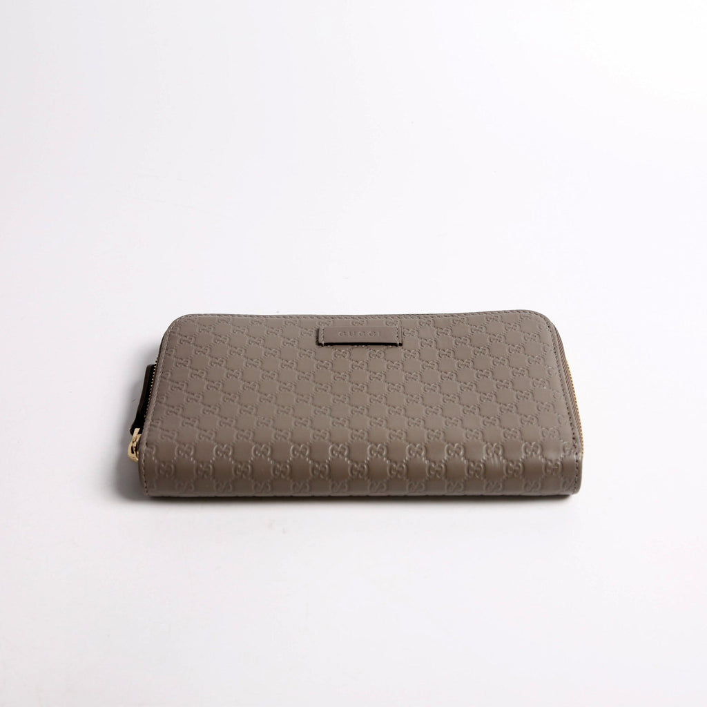 Gucci 449391 Micro Guccissima Zip Around Wallet Gray
